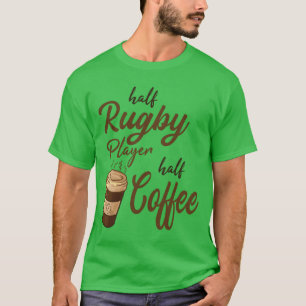 Camiseta Medio jugador de rugby medio café retro