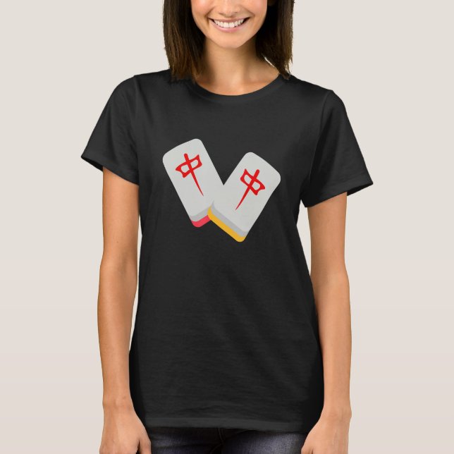 Camiseta Medio Mahjong Tile Funny Clothing Medium Mahjong (Anverso)