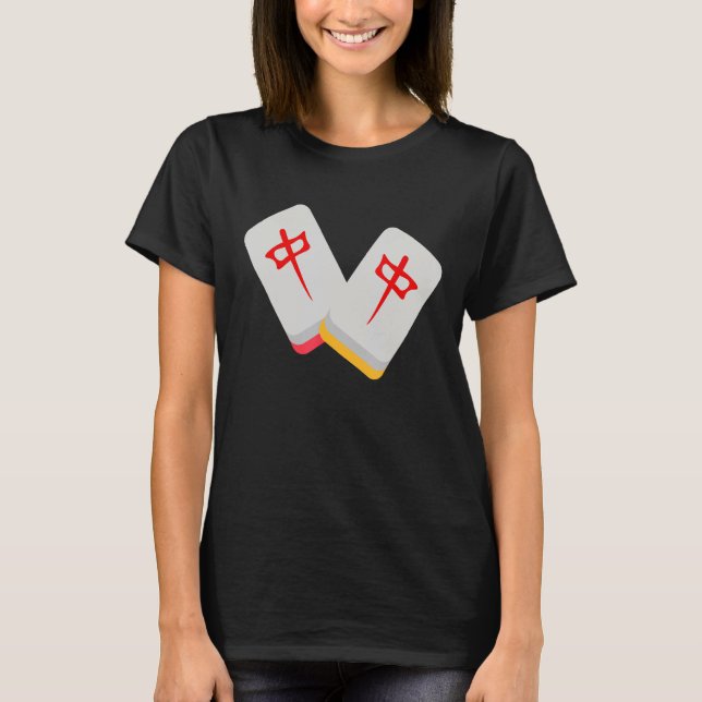 Camiseta Medio Mahjong Tile Funny Clothing Medium Mahjong (Anverso)