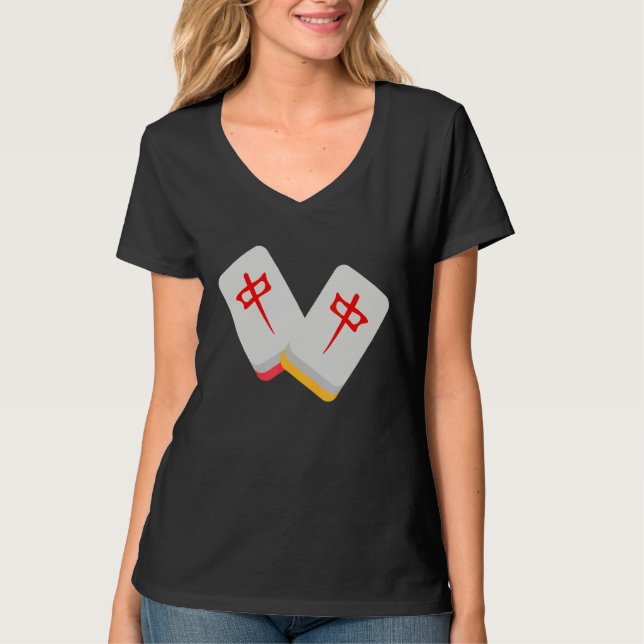 Camiseta Medio Mahjong Tile Funny Clothing Medium Mahjong (Anverso)