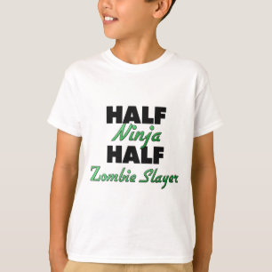 Camiseta Medio medio asesino del zombi de Ninja