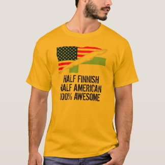 Camiseta Medio medio impresionante americano finlandés