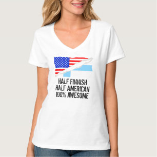 Camiseta Medio medio impresionante americano finlandés