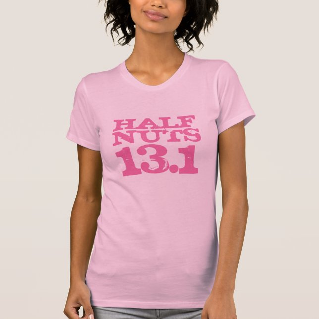Camiseta Medio medio rosa Nuts del maratón (Anverso)