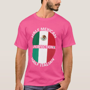 Camiseta Medio mexicano Medio italiano México Italia Bander