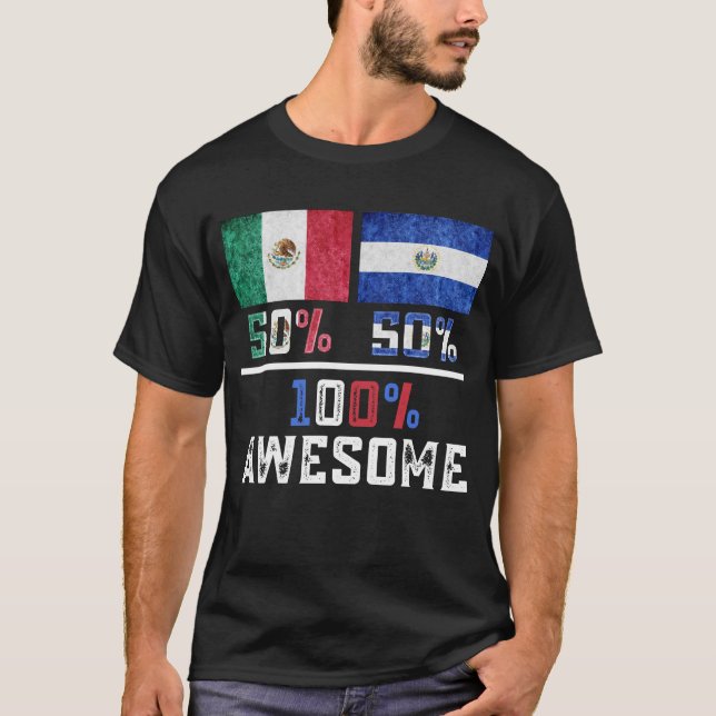 Camiseta Medio mexicano medio orgullo salvadoreño México El (Anverso)