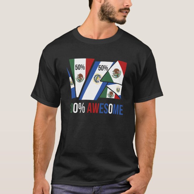 Camiseta Medio mexicano medio orgullo salvadoreño México El (Anverso)