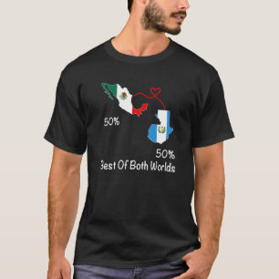 Camiseta Medio mexicano mitad mapa de bandera guatemalteca