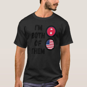 Camiseta Medio nepalí mitad estadounidense Patrimonio nepal