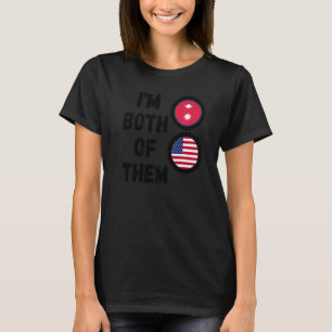 Camiseta Medio nepalí mitad estadounidense Patrimonio nepal