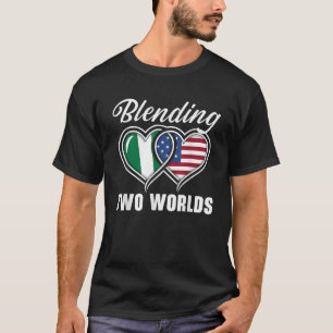 Camiseta Medio nigeriano mitad estadounidense bandera de Es