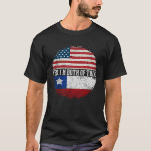 Camiseta Medio Norteamericano Medio Chileno Bandera Estadou