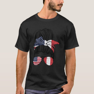 Camiseta Medio Norteamericano Medio Peruano Usa Bandera Pat