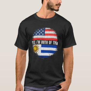 Camiseta Medio Norteamericano Medio Uruguayo Bandera Estado