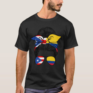 Camiseta Medio Orgullo Colombiano Medio Puertorriqueño Puer