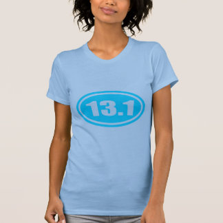 Camiseta Medio óvalo del corredor de maratón 13,1 azules