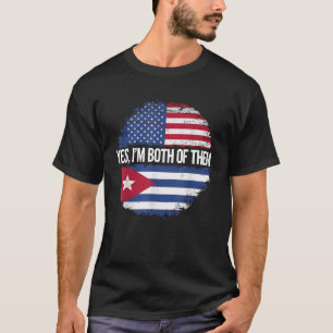 Camiseta Medio país cubano medio americano bandera de EE.UU