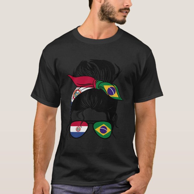 Camiseta Medio Paraguayo Medio Brasileño Mezcla Paraguay Y  (Anverso)