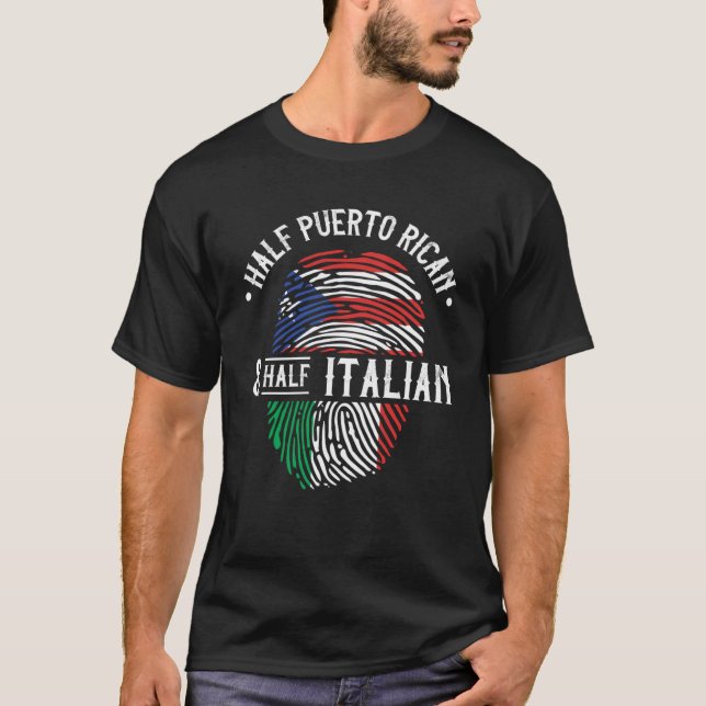 Camiseta Medio Patrimonio De Bandera De Puerto Rico Y Medio (Anverso)