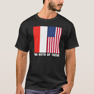 Camiseta Medio Patrimonio indonesio mitad americano de Indo