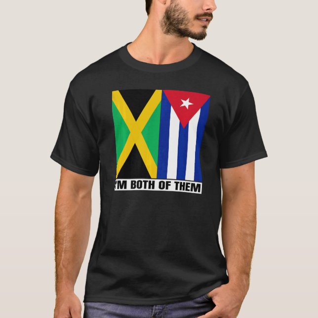 Camiseta Medio Patrimonio jamaiquino mitad cubano Jamaica & (Anverso)