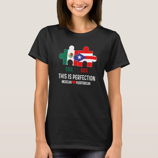 Camiseta Medio Puerto Media Bandera Mexicana Raza Mixta Pri (Anverso)