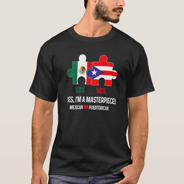 Camiseta Medio Puerto Media Bandera Mexicana Raza Mixta Pri (Anverso)