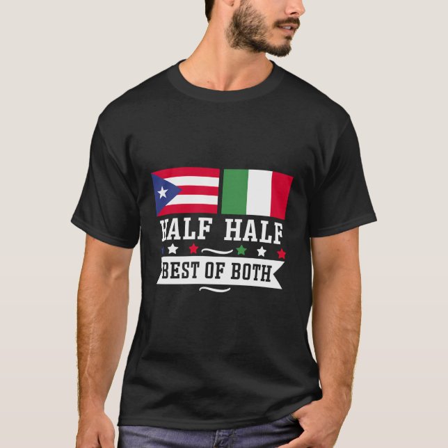 Camiseta Medio puertorriqueño mitad italiano por patrimonio (Anverso)