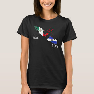 Camiseta Medio salvadoreño medio hondureño Mapa de bandera