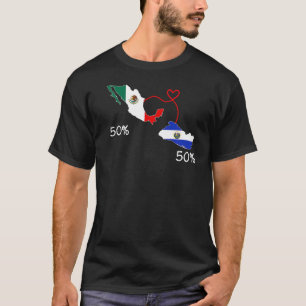 Camiseta Medio salvadoreño medio hondureño Mapa de bandera