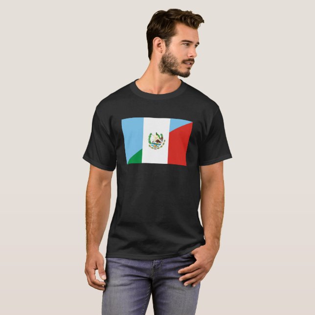 Camiseta medio símbolo de la bandera de Guatemala México (Anverso completo)