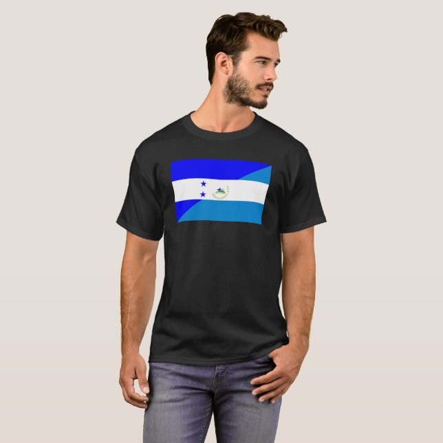 Camiseta medio símbolo del país de la bandera de Honduras (Anverso completo)
