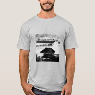 Camiseta Medio tono blanco y negro de la cabaña en un