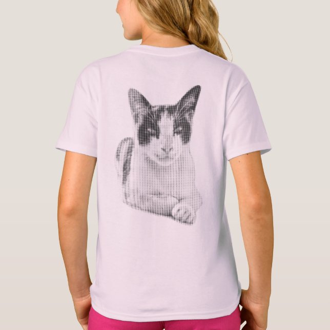 Camiseta Medio tono de calico retro (Reverso)