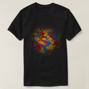 Camiseta Medio tono de patrón de vídeo negrita