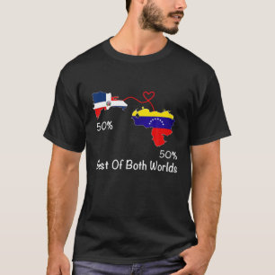 Camiseta Medio Venezuela Medio Mapa de Bandera Dominicana A
