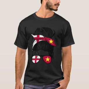 Camiseta Medio Vietnamita Medio Inglés Mezcla Inglaterra Y
