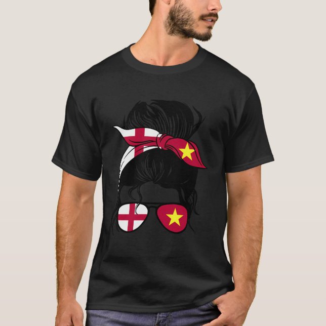 Camiseta Medio Vietnamita Medio Inglés Mezcla Inglaterra Y  (Anverso)