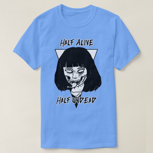 Camiseta Medio vivo mitad sin vida (Diseño del anverso)