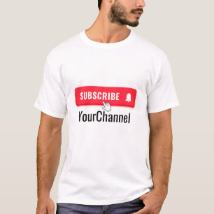 Camiseta Medios sociales como el nombre del canal de suscri