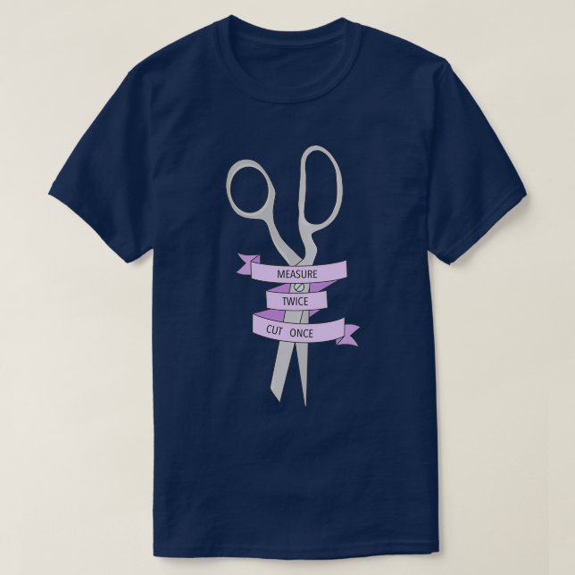 Camiseta Medir dos cortes una vez (3) (Diseño del anverso)