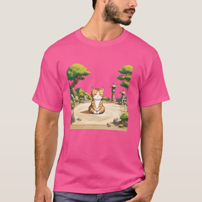 Camiseta Meditación Bonsai Kitten Amante del arte japonés C (Anverso)