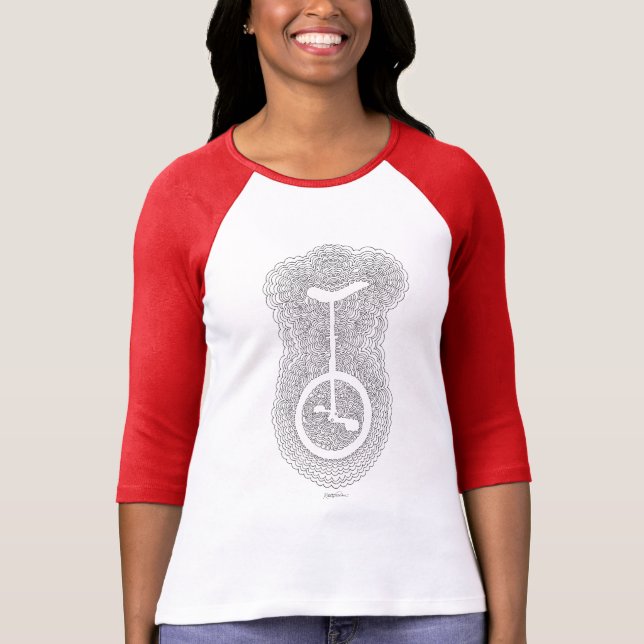 Camiseta Meditación de dibujo de uniciclo (blanco) (Anverso)
