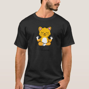 Camiseta Meditación de gato Girasol Respira Profundo Wusaaa