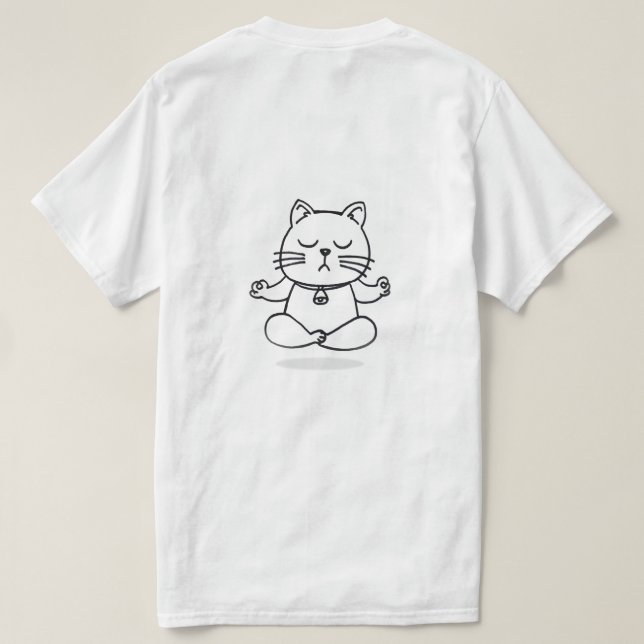 Camiseta meditación de gatos de yoga (Reverso del diseño)