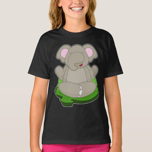 Camiseta Meditación de la Fitness del Elefante Yoga (Anverso)