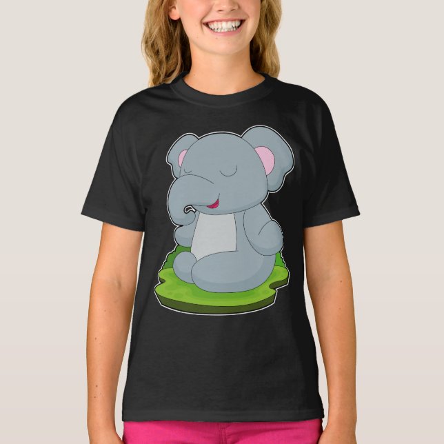 Camiseta Meditación de la Fitness del Elefante Yoga (Anverso)