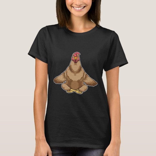 Camiseta Meditación de la gimnasia de yoga de pollo (Anverso)