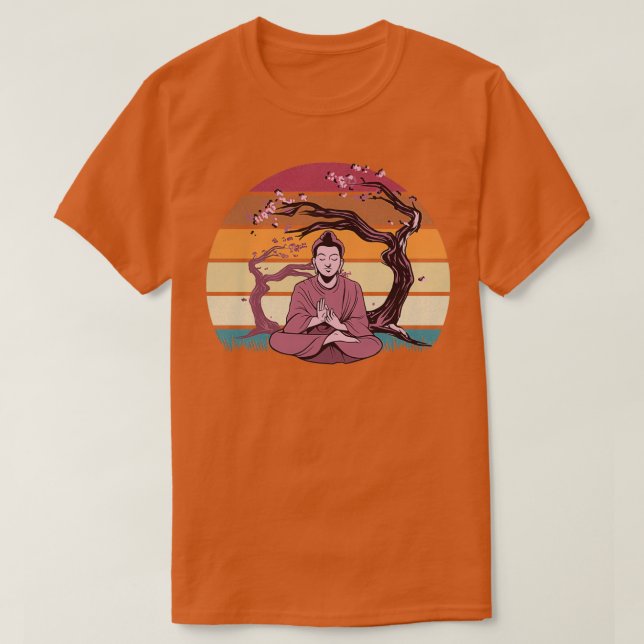 Camiseta Meditación de la puesta de sol de la época de Zen  (Diseño del anverso)