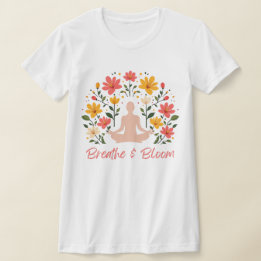 Camiseta Meditación de la respiración y la flor Slim Fit T-